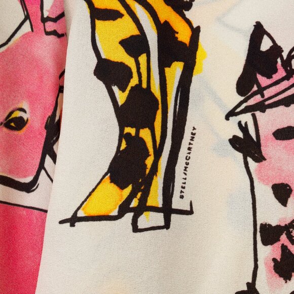 Stella McCartney Resort 2020 Kaela White Horse-Print High-Neck Midi Dress - Picture 9 of 14